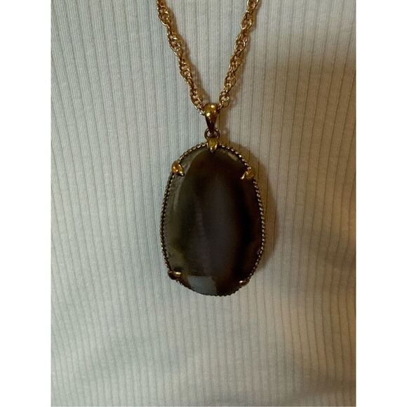 Nordstrom- Gorgeous large blue stone necklace on gold chain - Picture 6 of 6